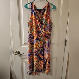 Lauren Ralph Lauren Paisley Wrap Dress – Multicolor Sleeveless Dress  Size Large